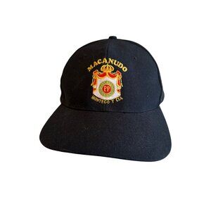 Macanudo Black Baseball Cap Embroidered Logo Montego‎ Y Cia Adjustable Strap